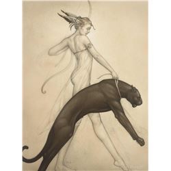 Michael Parkes "Goddess of the Hunt" Masterworks on Paper