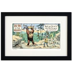 Bizarro! "Big Day in the Woods" is a Framed Limited Edition Hand Signed by creator Dan Piraro; Numbe