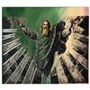 Image 1 : Steve Kaufman (1960-2010) "The Creation" One of a kind Hand Painted Silkscreen on Canvas Numbered 3/