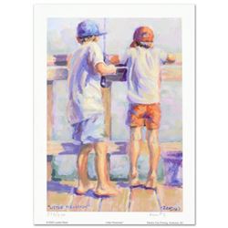 "Little Fishermen" Limited Edition Lithograph by Lucelle Raad, Numbered and Hand Signed by the artis