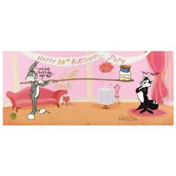 "Pepe's 50th Birthday" by Chuck Jones (1912-2002). Limited Edition Animation Cel 25" x 10.5" with Ha