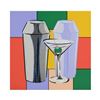 Image 1 : Steve Kaufman (1960-2010), "My Martini" Hand Embellished Limited Edition Silkscreen on Canvas, Numbe