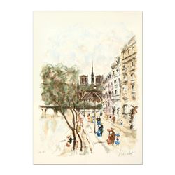 Urbain Huchet, "Isle de Cite" Limited Edition Lithograph, Numbered and Hand Signed.