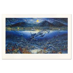 Robert Lyn Nelson, "Yellow Moon Over Lahaina" Limited Edition Mixed Media, Numbered and Hand Signed 