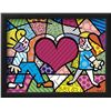 Image 1 : Romero Britto "Heart Kids" Custom Framed Offset Lithograph