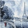 Image 2 : Alexander Antanenka, "Rainy Day by the Eiffel Tower" Framed Original Oil Painting on Canvas (43" x 3