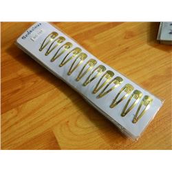 BODACIOUS HAIR CLIPS - NEW - CARDS OF 12 - 7 TTL - GOLD
