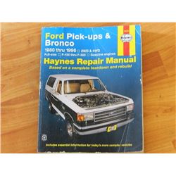 HAYNES REPAIR MANUAL - FORD PICK-UPS & BRONCO - 1980 thru 1996
