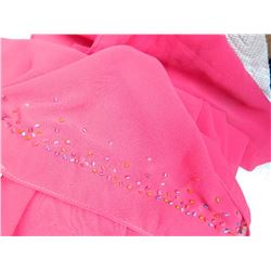 SHAWL, HIJAB - NEW - PINK - BEADING ON ENDS - 17 X 81"