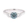 Image 2 : 14KT White Gold 1.50 ctw Blue and White Diamond Ring