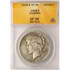 Image 1 : 1928 $1 Peace Silver Dollar Coin ANACS VF35 Details