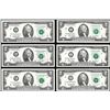 Image 1 : Lot of (6) Mix Date $2 Federal Reserve Notes