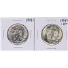 Image 1 : Lot of 1941 & 1941-D Walking Liberty Half Dollar Coins