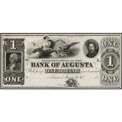 1800's $1 Bank of Augusta Georgia Obsolete Note