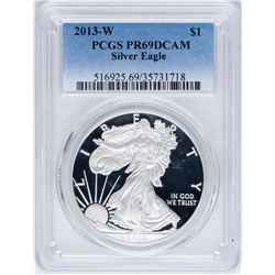 2013-W $1 Proof American Silver Eagle Coin PCGS PR69DCAM