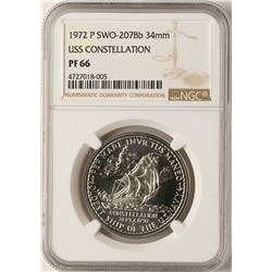 1972-P Proof SWO-207Bb 34mm USS Constellation Coin NGC PF66