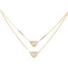 Image 2 : 14KT Yellow Gold 0.38 ctw Diamond Double Heart Necklace
