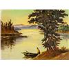 Image 1 : Canadian Oil on Canvas Board Signed RN Long Lake