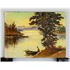 Image 2 : Canadian Oil on Canvas Board Signed RN Long Lake
