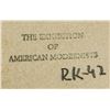 Image 7 : American Modernist Tempera on Paper Signed Illegibly