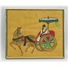 Image 2 : Chinese Watercolor Chariot on Canvas Framed