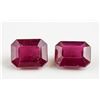 Image 1 : 2PC 4.07 Ct & 5.05 Ct Red Emerald Cut Rubies