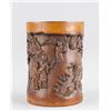Image 3 : Chinese Bamboo Brush Pot Carved Playing Go Scene