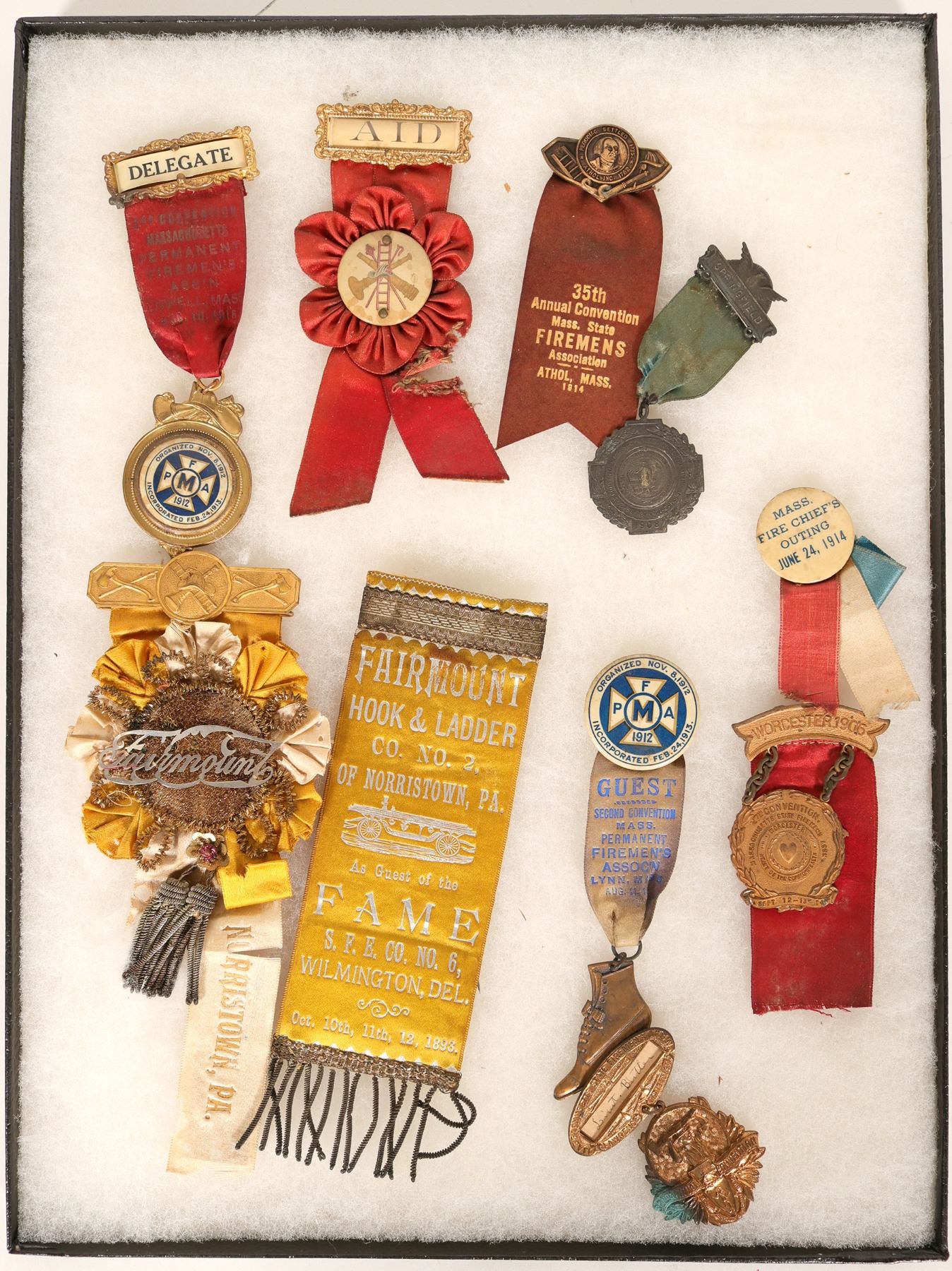 Massachusetts Ribbons Massachusetts and PA. Fire Fighter Ribbons (10) (101750)