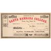 Image 1 : Santa Barbara College Stock Certificate  (103551)