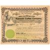 Image 1 : Kaawalii Coffee Company Stock Certificate  (101554)