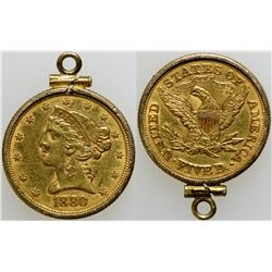 $5 Gold Piece in Bezel  (103095)