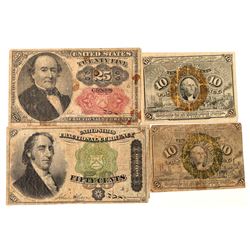 Fractional Currency / 4 items.   (102109)