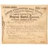 Image 1 : London & Californian Gold Quartz Crushing Co. Stock Certificate  (100990)