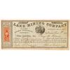 Image 1 : Lake Mining Company Stock Certificate   (101513)