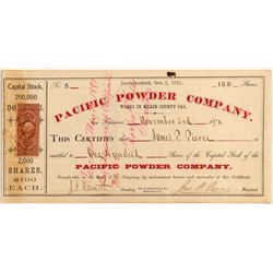 Pacific Powder Company Stock  (90460)
