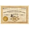 Image 1 : Banner Gold & Silver Mining Company Stock Certificate  (91749)