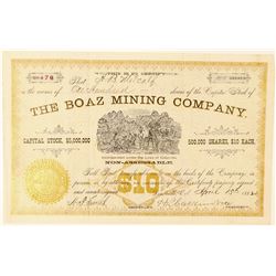 Boaz Mining Company Stock Certificate  (91566)