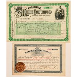 Two Idaho Mining Stock Certificates  (101567)