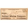 Image 1 : Cabinet Mining Company Stock Certificate  (100737)