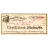 Image 1 : West Potosi Mining Company Stock Certificate  (91583)