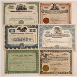 Airplane Products Stock Certificates  (102558)