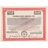 Image 1 : Florida West Airlines, Inc. Specimen Stock Certificate  (102639)