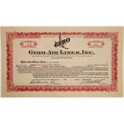 Gyro Air Lines, Inc. Stock Certificate  (102620)