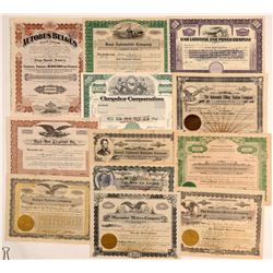 Miscellaneous Auto Stock Certificates  (103454)