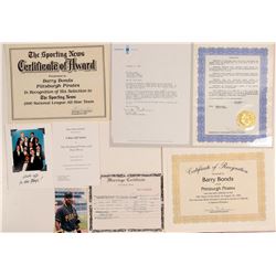Barry Bonds Awards and Certificates  (104116)