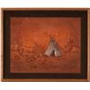 Image 1 : Stamped Leather Teepee Painting by Bob Robinson  (90726)