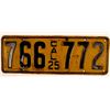 Image 1 : California License Plate 1925  (103316)