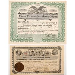 Two Milltown Stock Certificate  (59877)