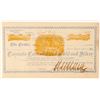 Image 1 : Tornado Cons. Gold & Silver Mining & Milling Co. Stock signed by Seth Bullock  (100782)