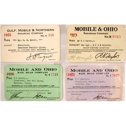 Four Mobile Railroad Passes  (60314)